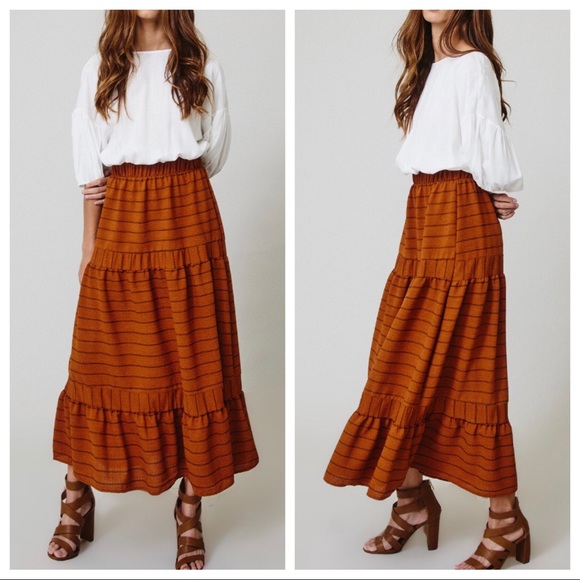 ShopEvelynne Dresses & Skirts - Fabulous Tiered stripe print long skirt